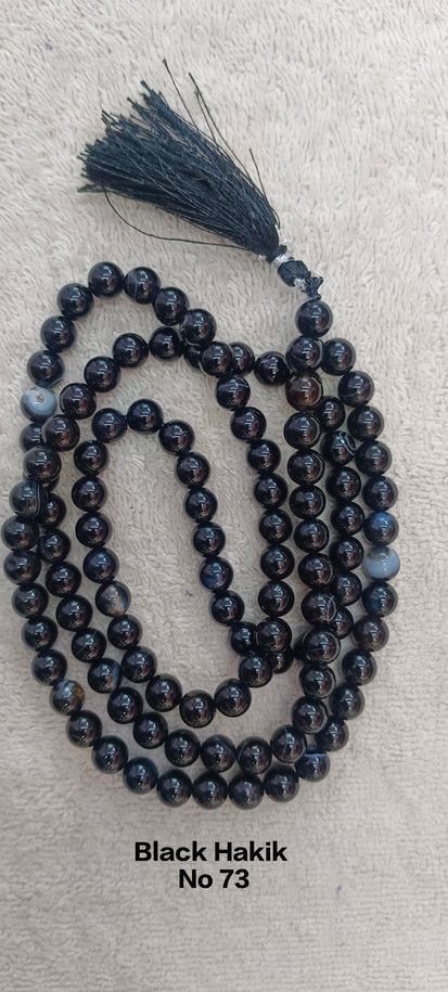 Jaapmala | 108 beads Jaap Mala | Black Hakik 108 Bead Japmala