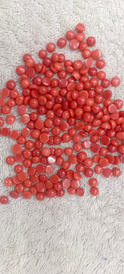 Red coral half Round | Orignel Coral | Coral Cabs