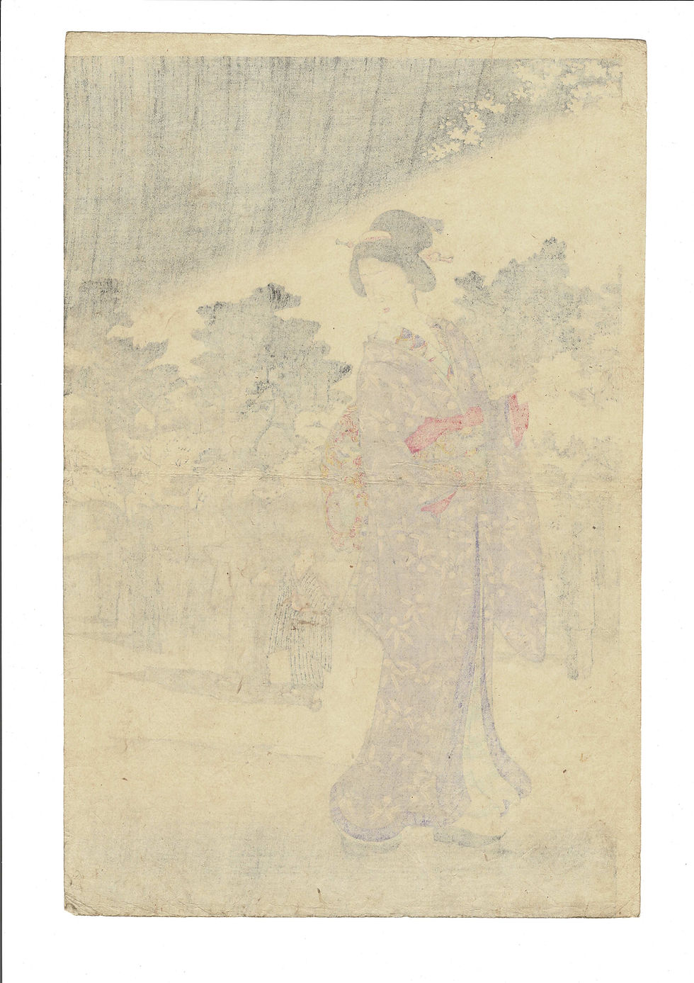 縮圖：Chikanobu - 在电灯下漫步在上野公园