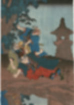 Close up of the left sheet Edo gallery japanese woodblock print