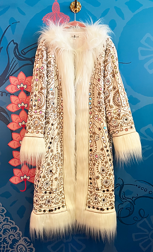 beautiful ivory colour embellished coat