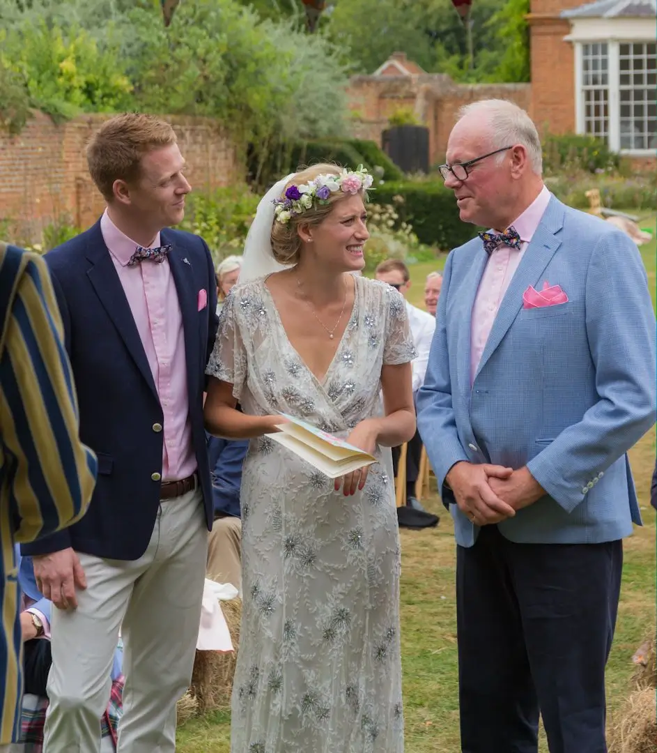 Outdoor wedding ceremony at Great Lodge, Bardfield