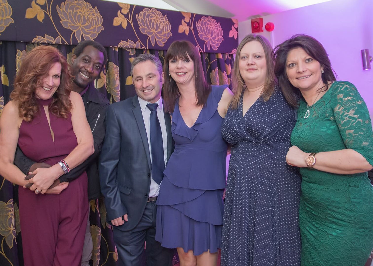 Wedding guests at Bocking Village Hall in Essex