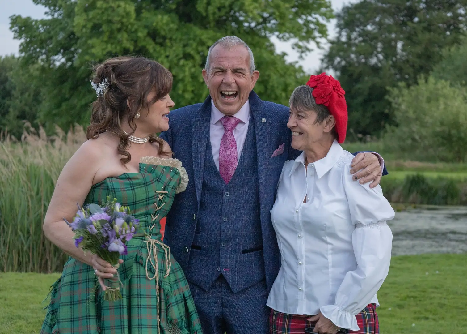 Bride with friends at Prested Hall