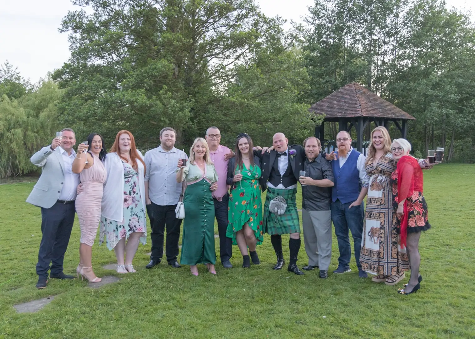 Groom with friends at Prested Hall