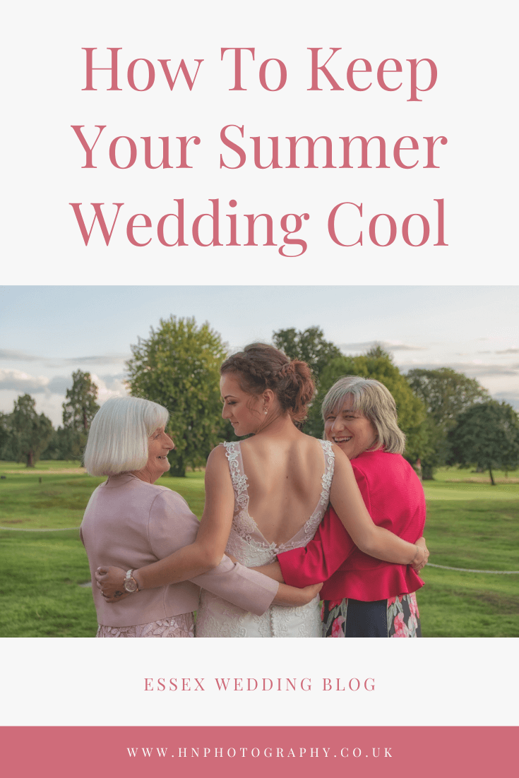 Title page for blog post showing bride with mother and grandmother at Gosfield Lake Golf Club
