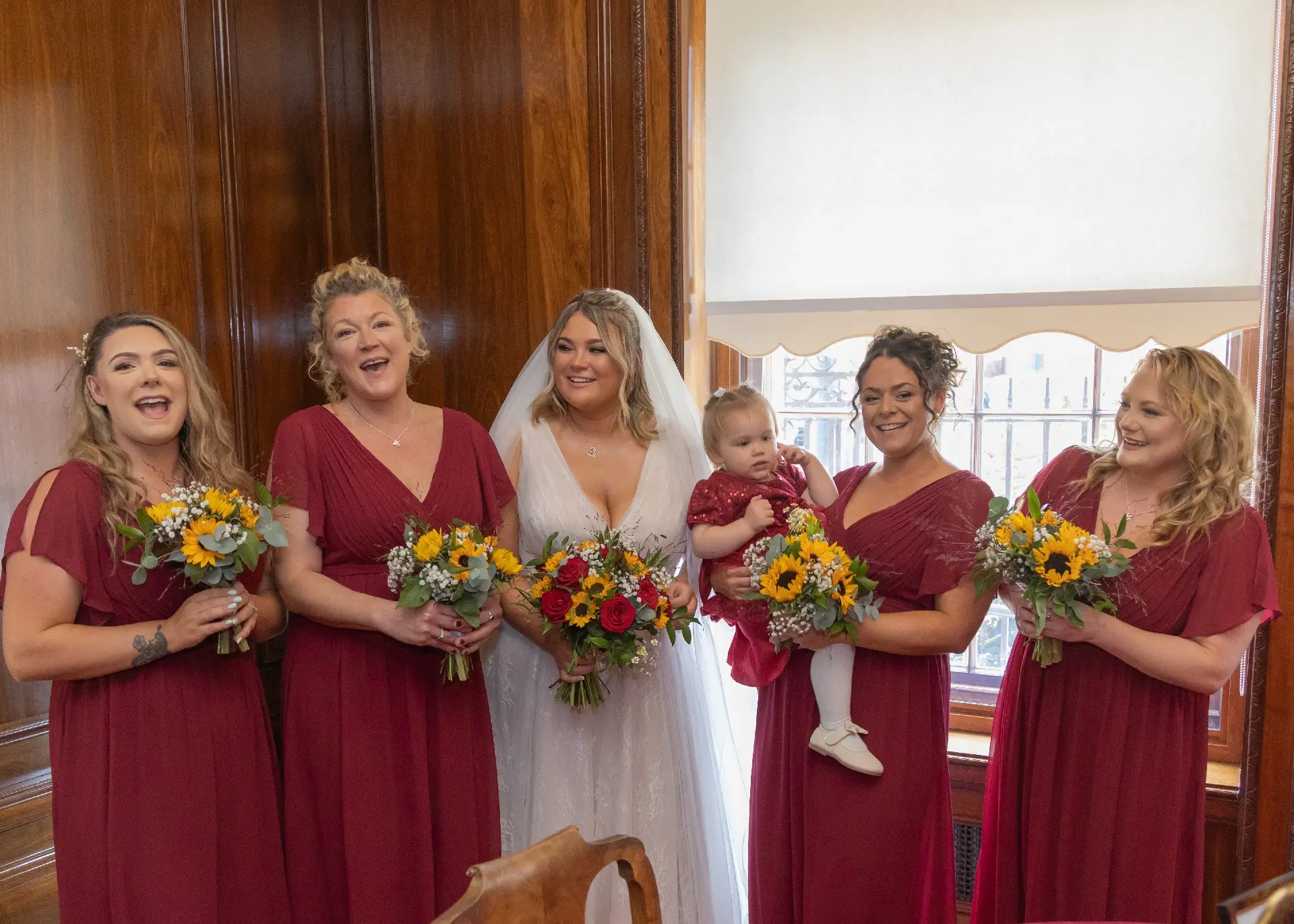 Bridal party at Braintree Town Hall