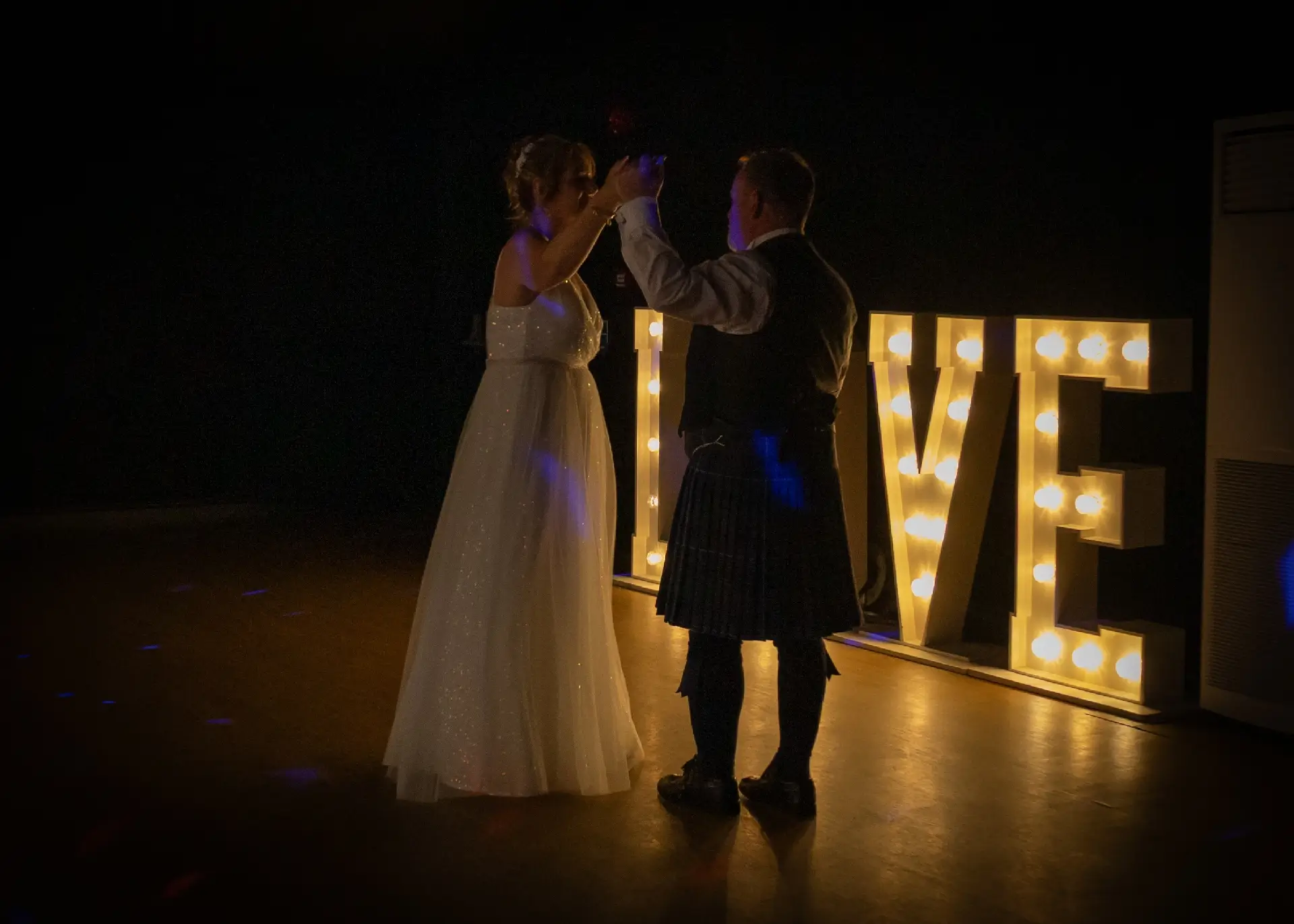 Wedding couples first dance at The Fennes
