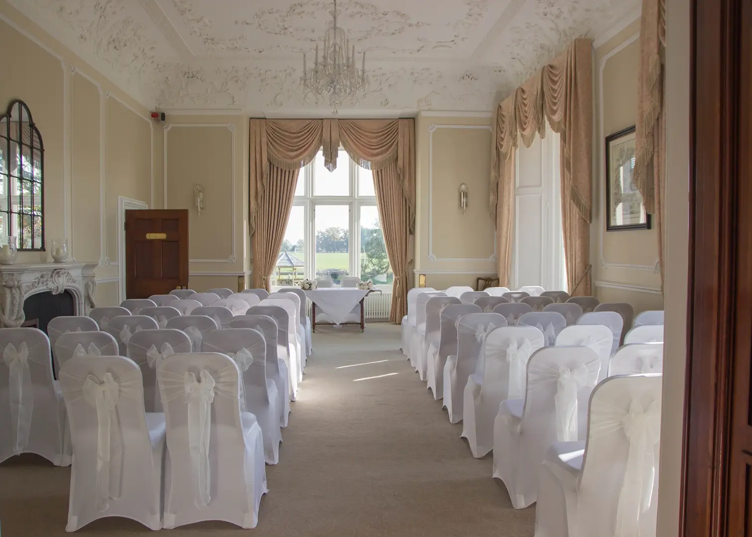 Indoor wedding space at Wivenhoe House