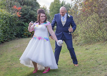 Bride and groom in the grounds at Holiday Inn Colchester