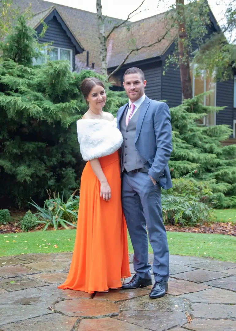 Bridesmaid and partner between showers