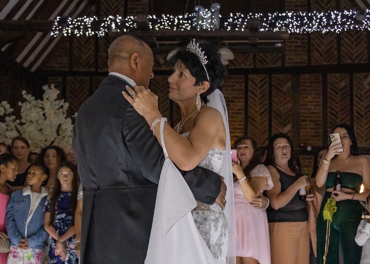 Bride and grooms first dance at Ye Olde Plough House