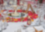 Autumn wedding breakfast table decorations at Gosfield Hall