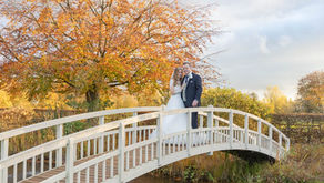 Golden hour wedding photo at The Fennes