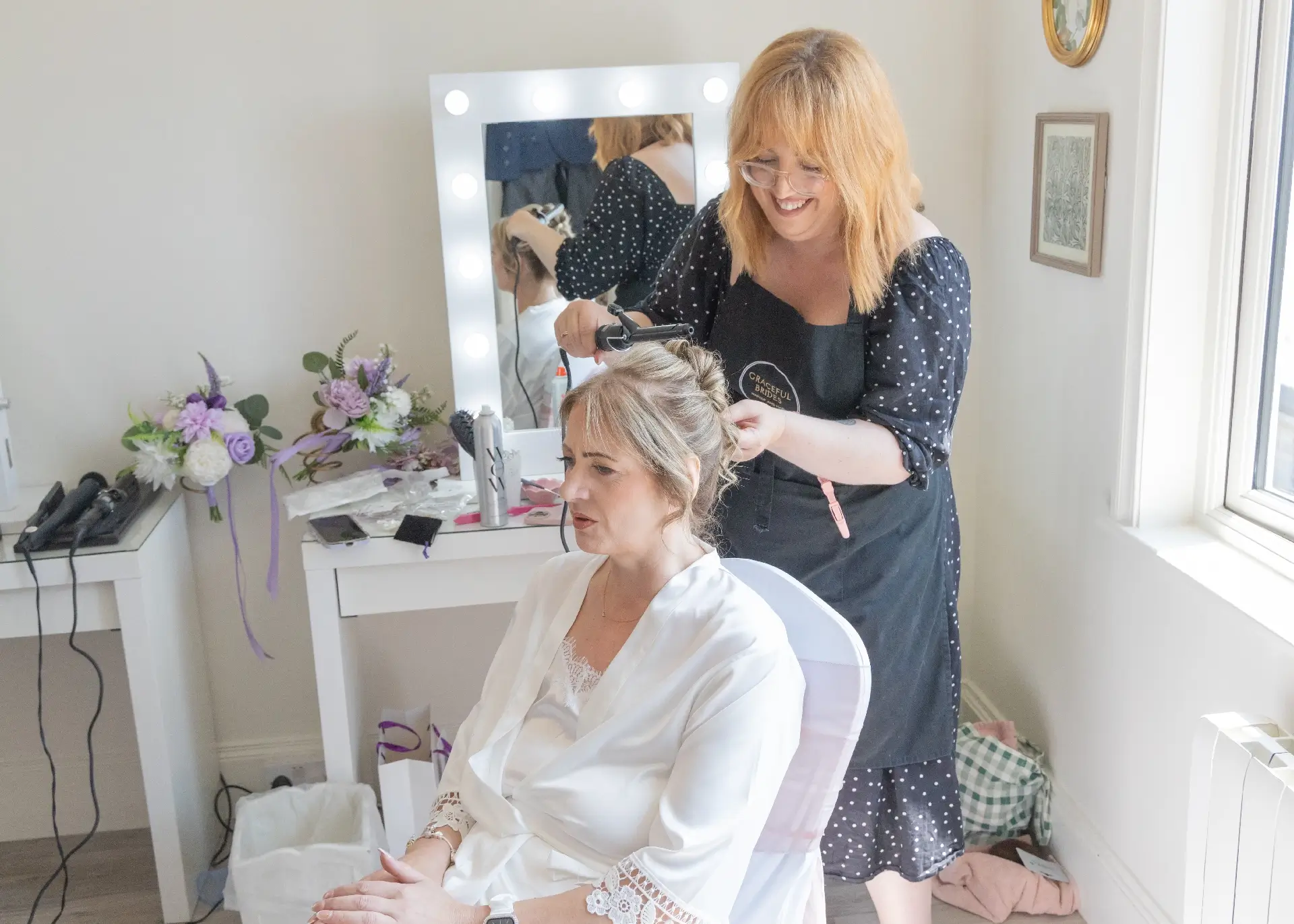 Bridal preparations at The Fennes