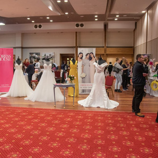 The main hall at Venue 360 in Luton during a DIY wedding fair