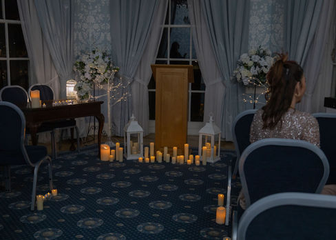 Candlelit twilight wedding ceremony at Langtons