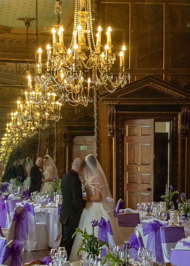 Bride and groom infinity photo at Gosfield Hall