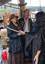 Druid with her wand during the hand fasting ceremony