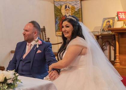 Wedding ceremony at St Nicholas church, Laindon