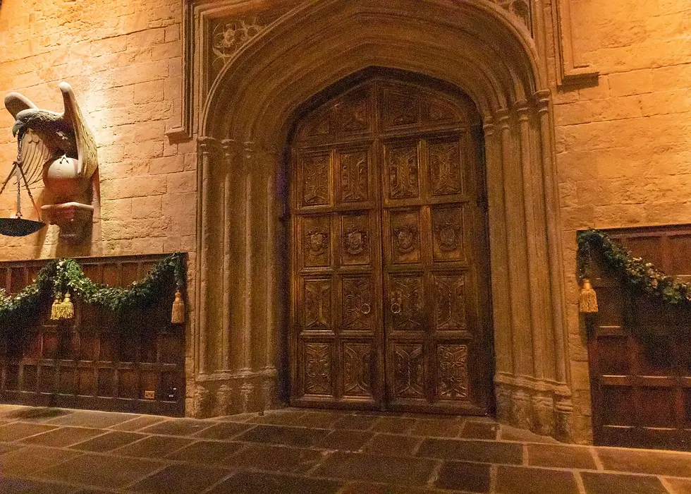 The entrance to the main hall at Harry Potter Studio Tour