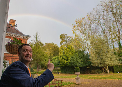 Rainbow outside Gosfield Hall