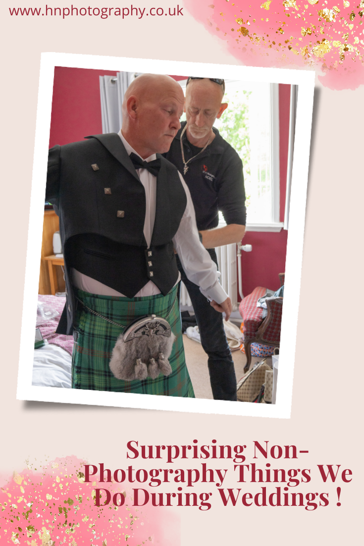 Header image showing photographer helping groom with his jacket and waistcoat