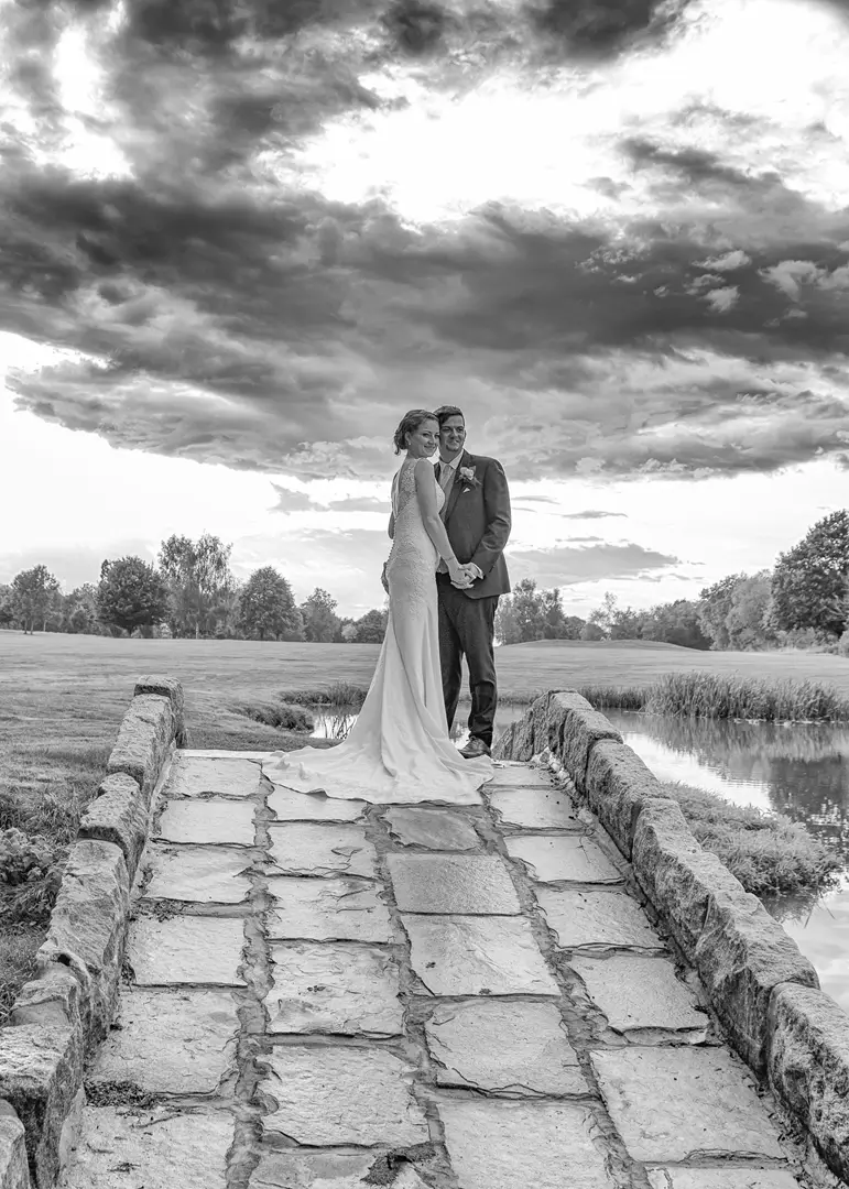 Wedding photo at Gosfield Lake Golf Club just after a storm