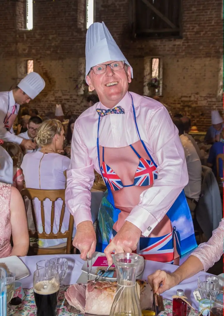 Carving the gammon at the wedding breakfast