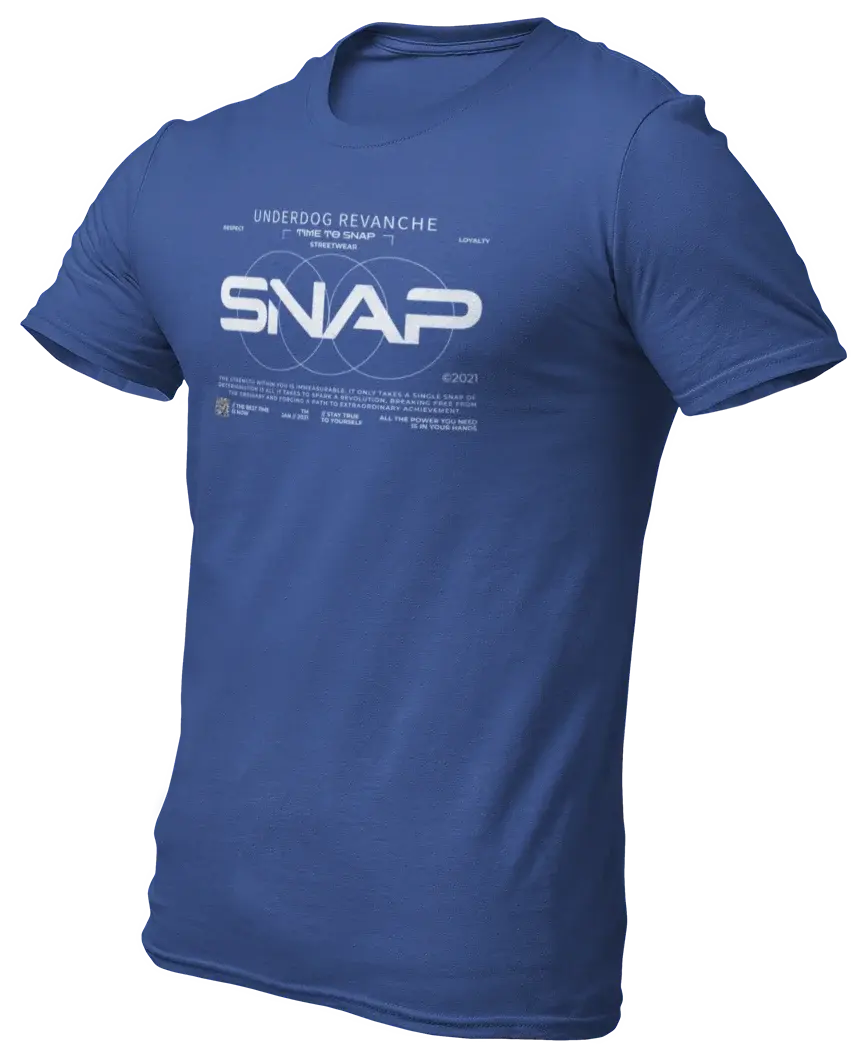 Thumbnail: SNAP Tee von Underdog Revanche in True Royal – Unisex Streetwear T-Shirt mit Frontprint