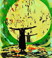 I hope it rain. 145x100 cm. Enamel on vi
