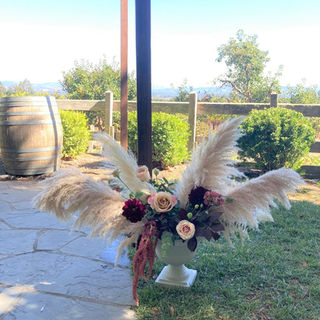 Boho pampas grass ceremony arrangements