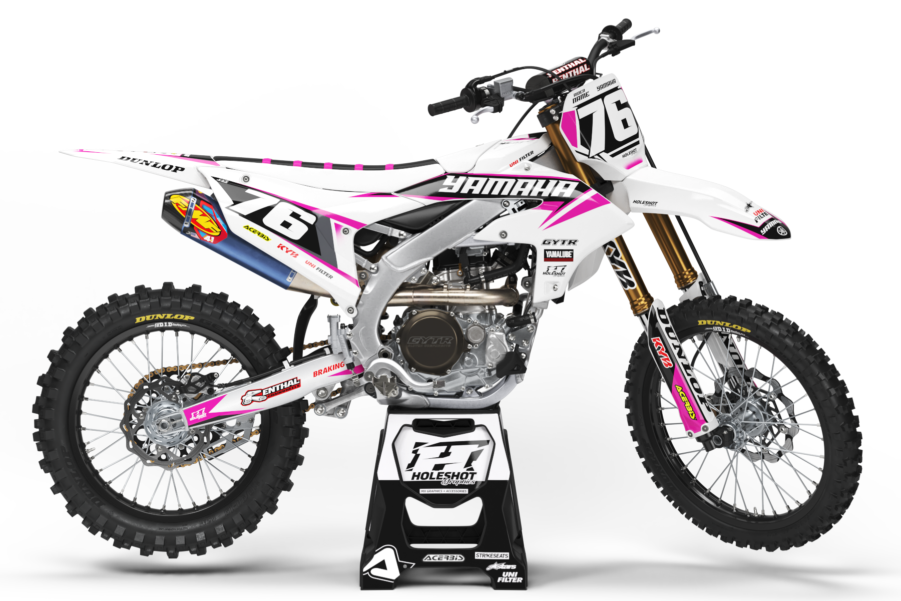 YAMAHA "CURSER" WHITE / PINK GRAPHICS KIT