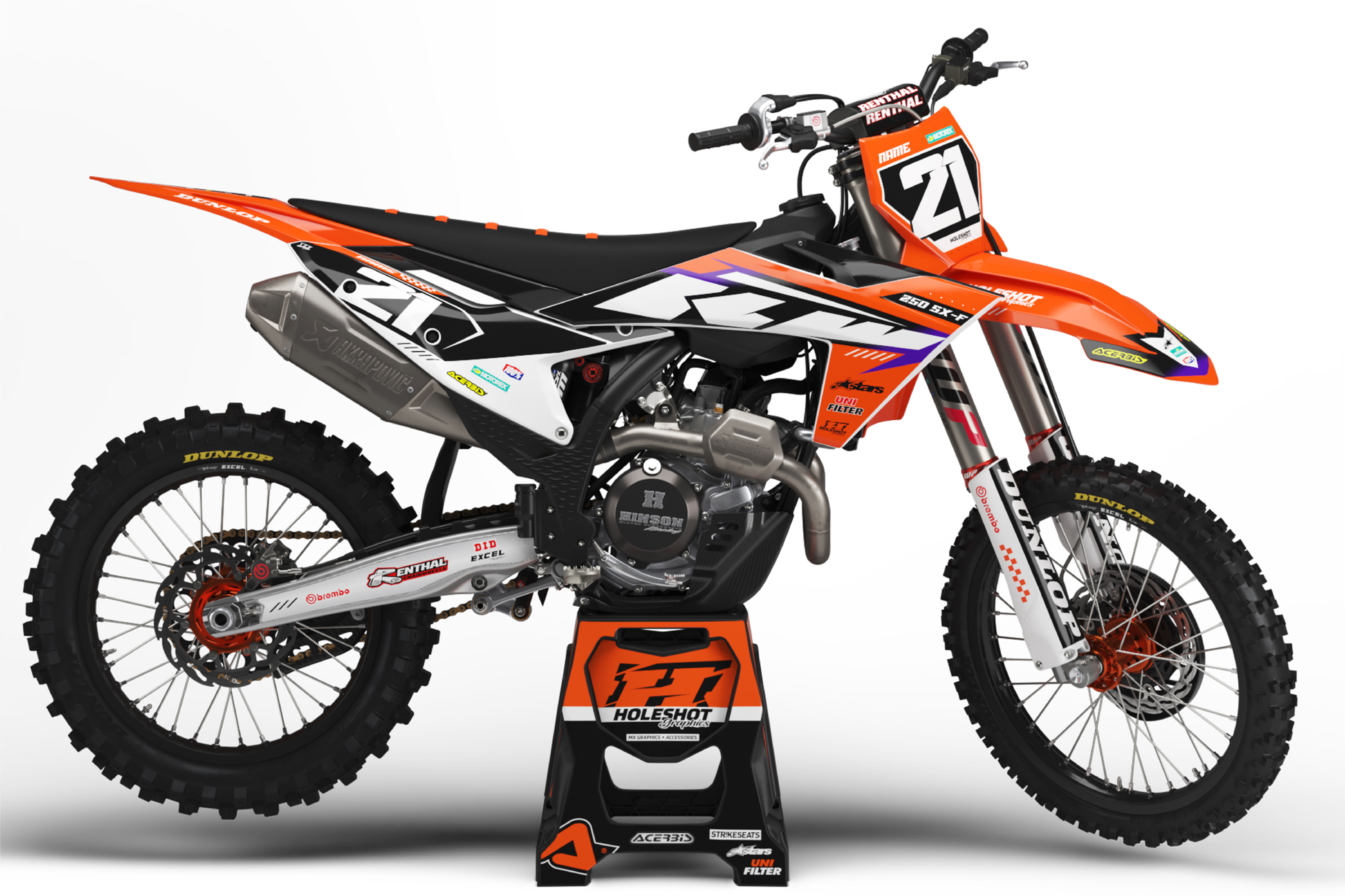 KTM "APEX" ORANGE / WHITE GRAPHICS KIT
