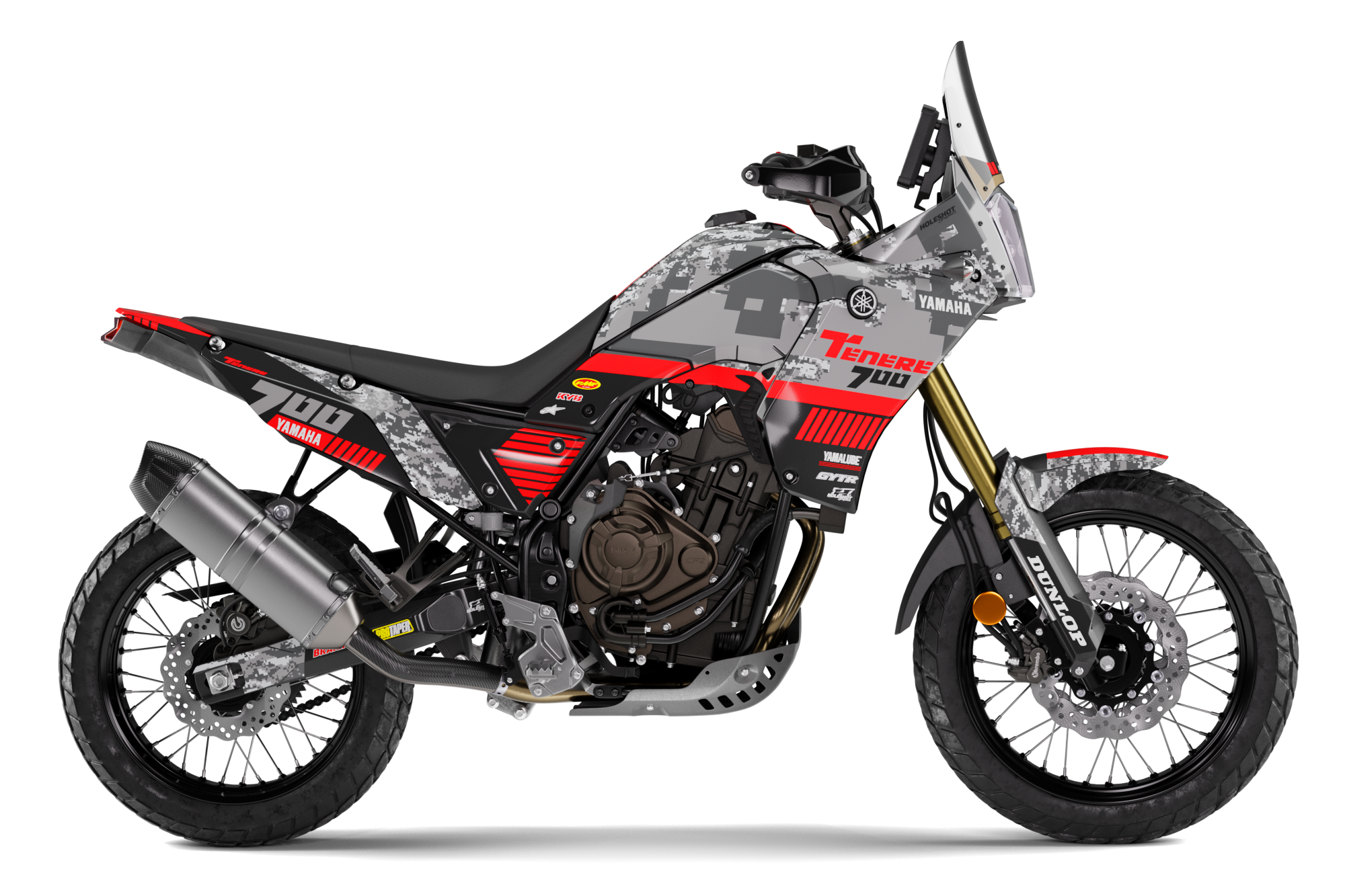 YAMAHA TENERE 700 "EXPLORER" GREY / RED GRAPHICS KIT
