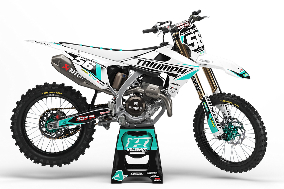 TRIUMPH "CURSER" WHITE / BLACK / TEAL GRAPHICS KIT