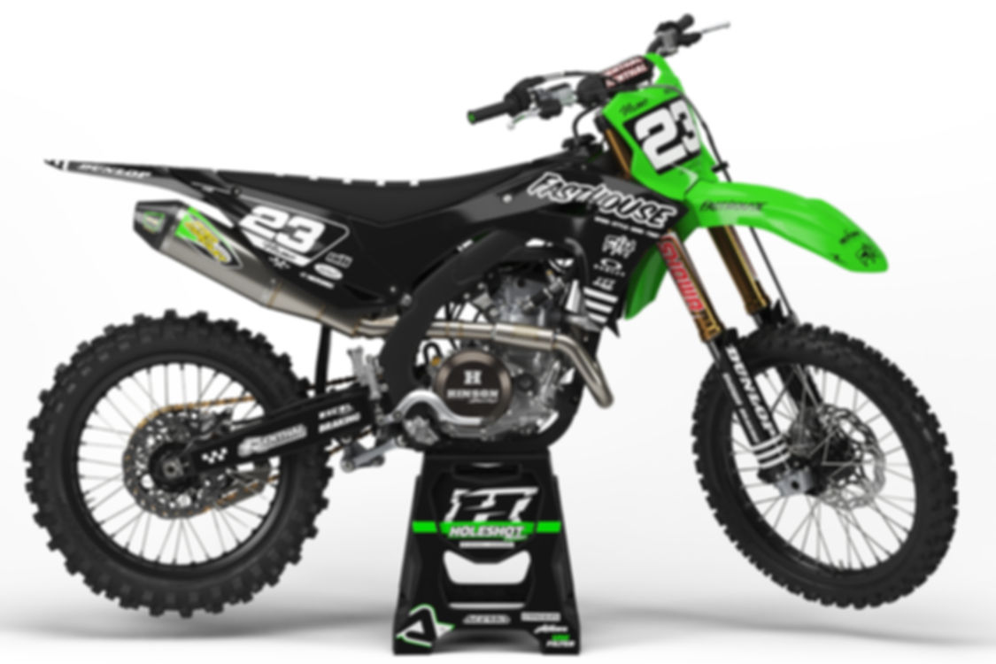KAWASAKI "FAST" GREEN / BLACK GRAPHICS KIT