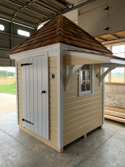 Custom-designed, beautiful storage house, delivered fully built, offering practical and stylish storage solutions for the backyard