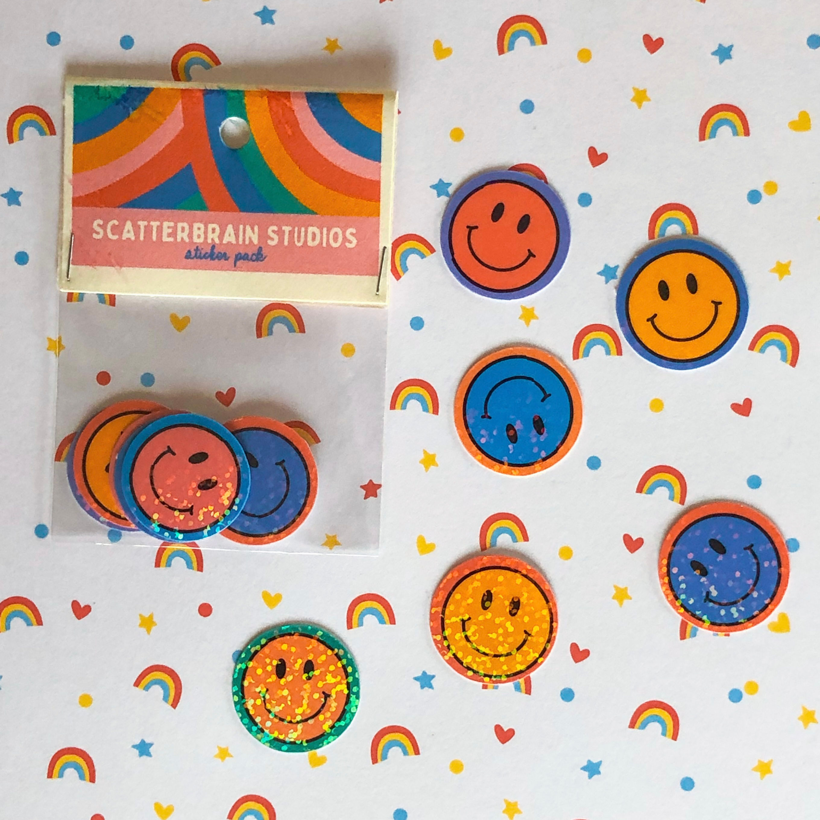 Sparkly Smiley Face Sticker Pack