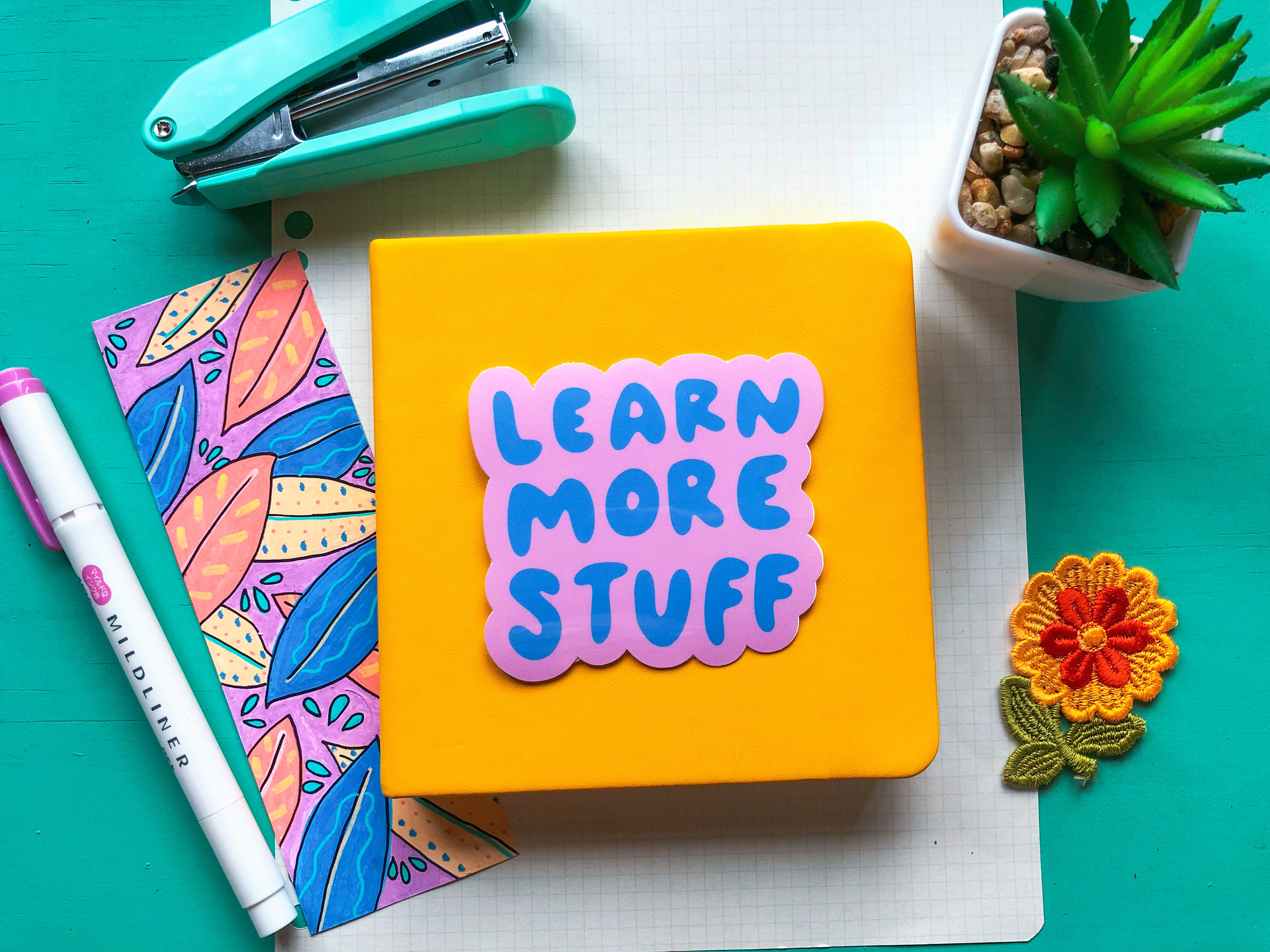 "Learn More Stuff" Vinyl Sticker