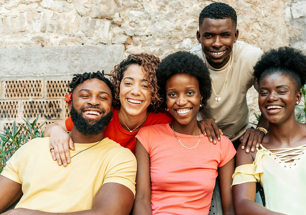 Young cheerful group of multiracial people sitting outdoors - Lifestyle concept with boys