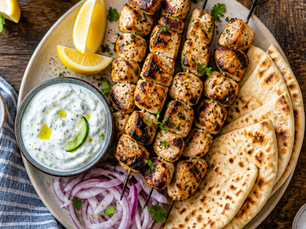 Greek Chicken Souvlaki with Tzatziki