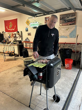Mike grilling