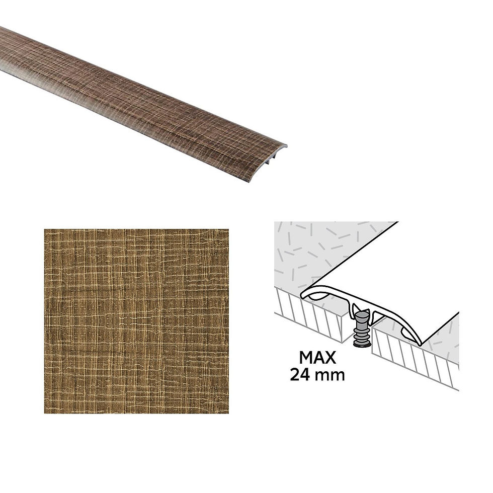 GoodHome DECOR285 Aluminium Threshold Bar Dark Wood Effect 93cm x 3.7cm