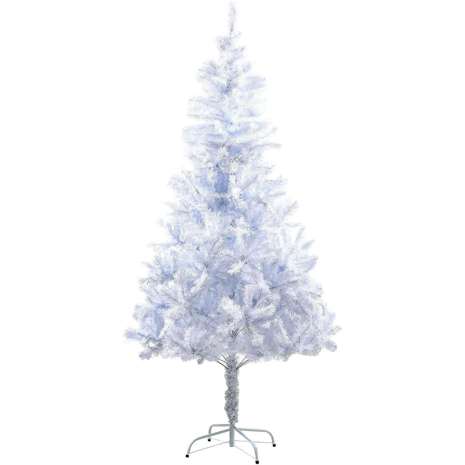 Shatchi 5ft Pre-Lit White Alaskan Pine Artificial Christmas Tree Multicolour LED