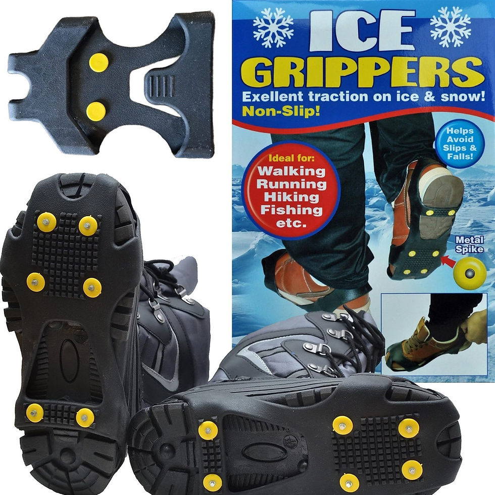 Ice Grippers Pair Medium Non-Slip Snow Traction Crampons Metal Spikes Shoe Boot
