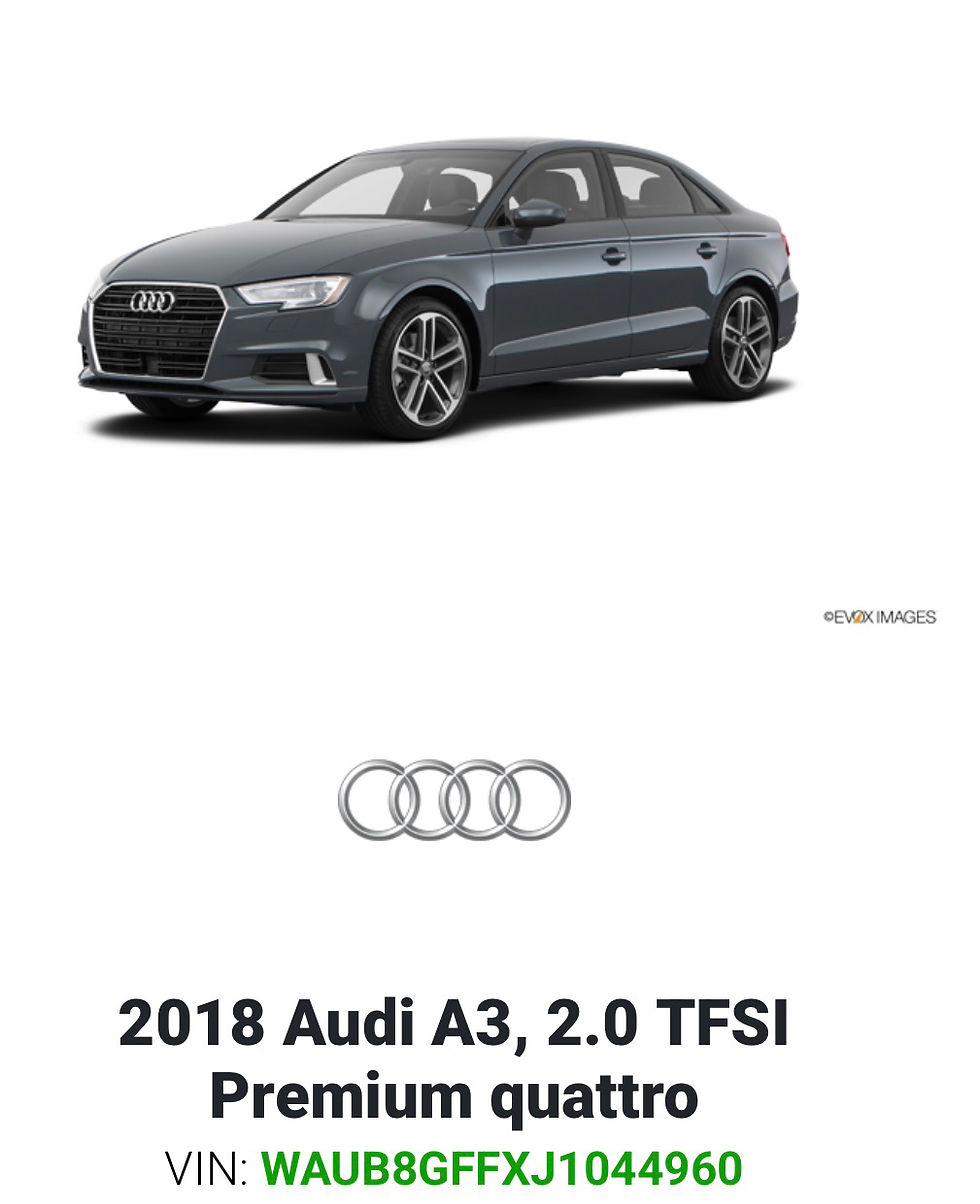 Thumbnail: 2018 Audi A3 2.0 Turbo for parts