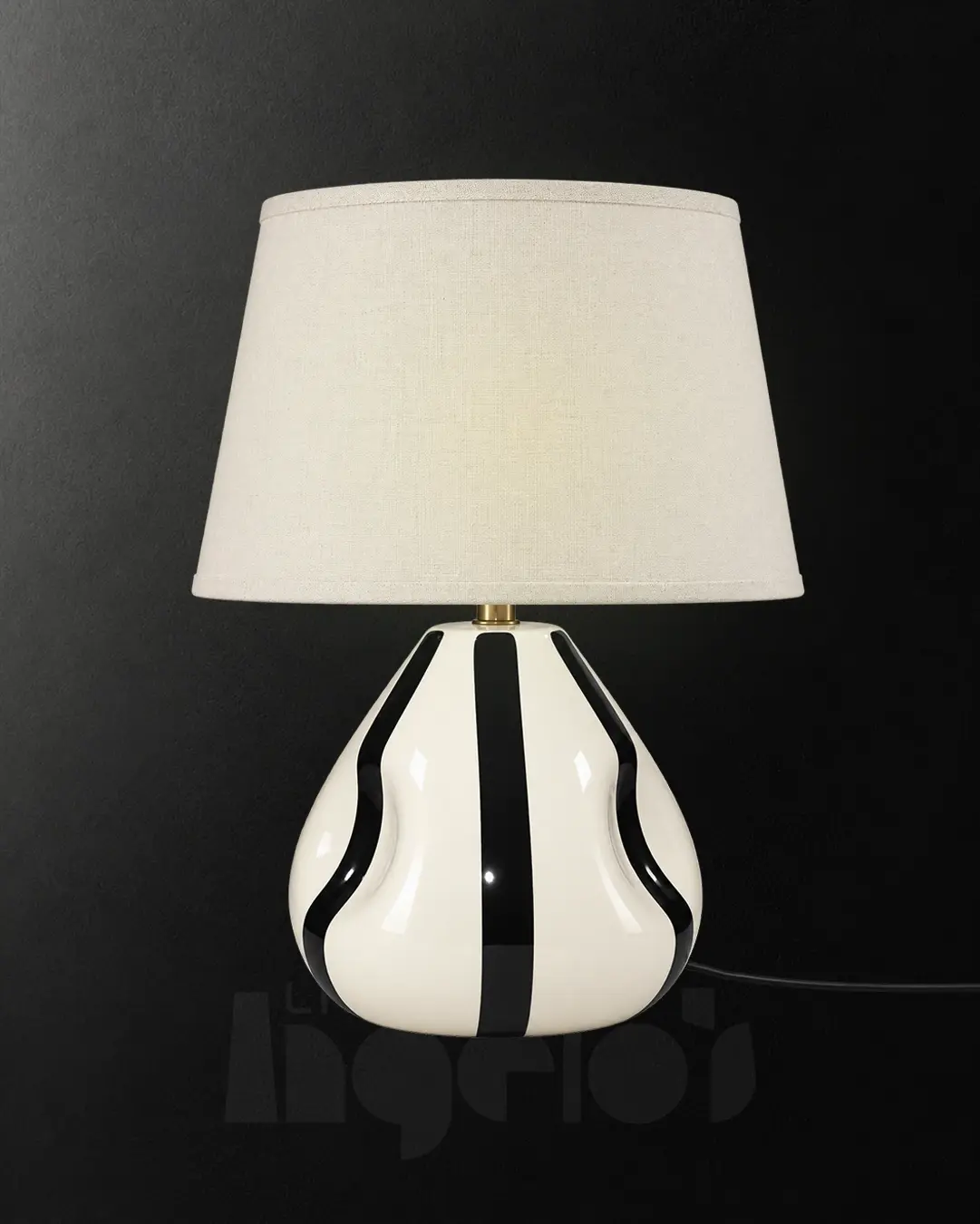 Cruella Cream and Black Ceramic Table Lamp | Angelo’s Lighting