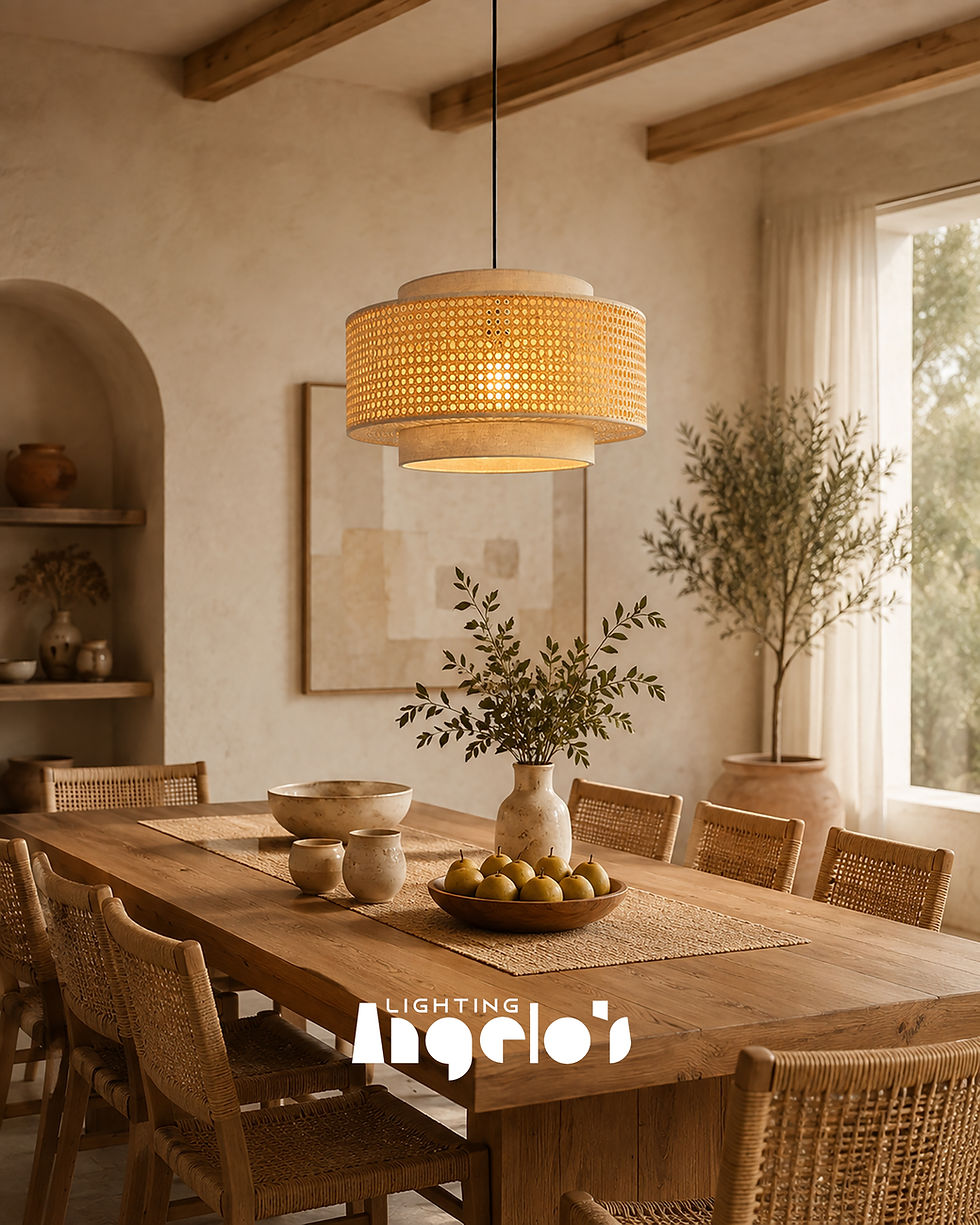 Thumbnail: Avelora Rattan Pendant Light | Modern Natural Woven Ceiling Light