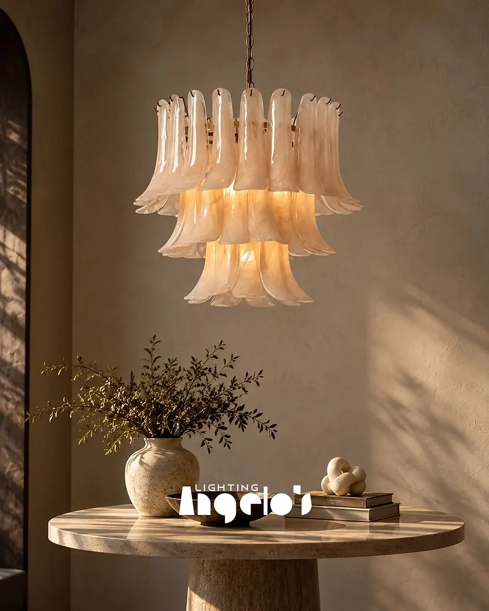 Thumbnail: Dorevia Ivory Petal Glass Chandelier | Angelo’s Lighting
